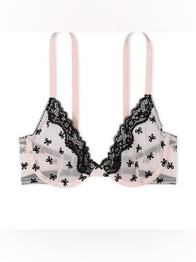 💕 VICTORIA’S SECRET Tease Unlined Demi in Purest Pink Bows 38DD 💕